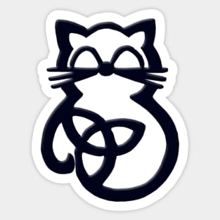 Black Trinity Knot Celtic Cat Sticker